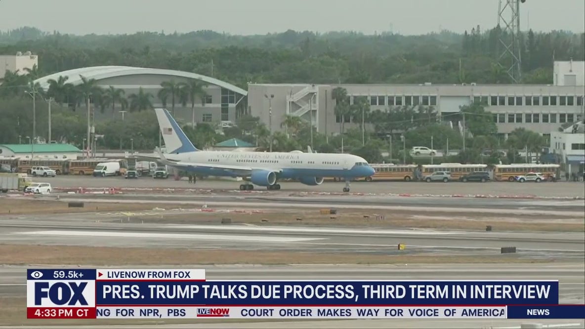 Trump talks due process, third term in interview